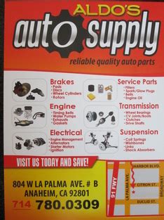 aldo's auto supply.